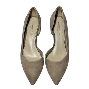 Kenneth‎ Cole New York Pointed Toe D'Orsay Pumps Heels Taupe Suede Leather